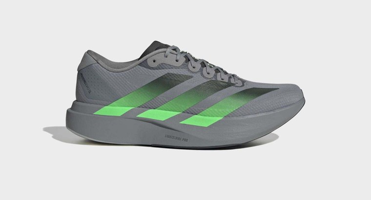 adidas Adizero Evo SL patike za trčanje sive sa zelenim prugama