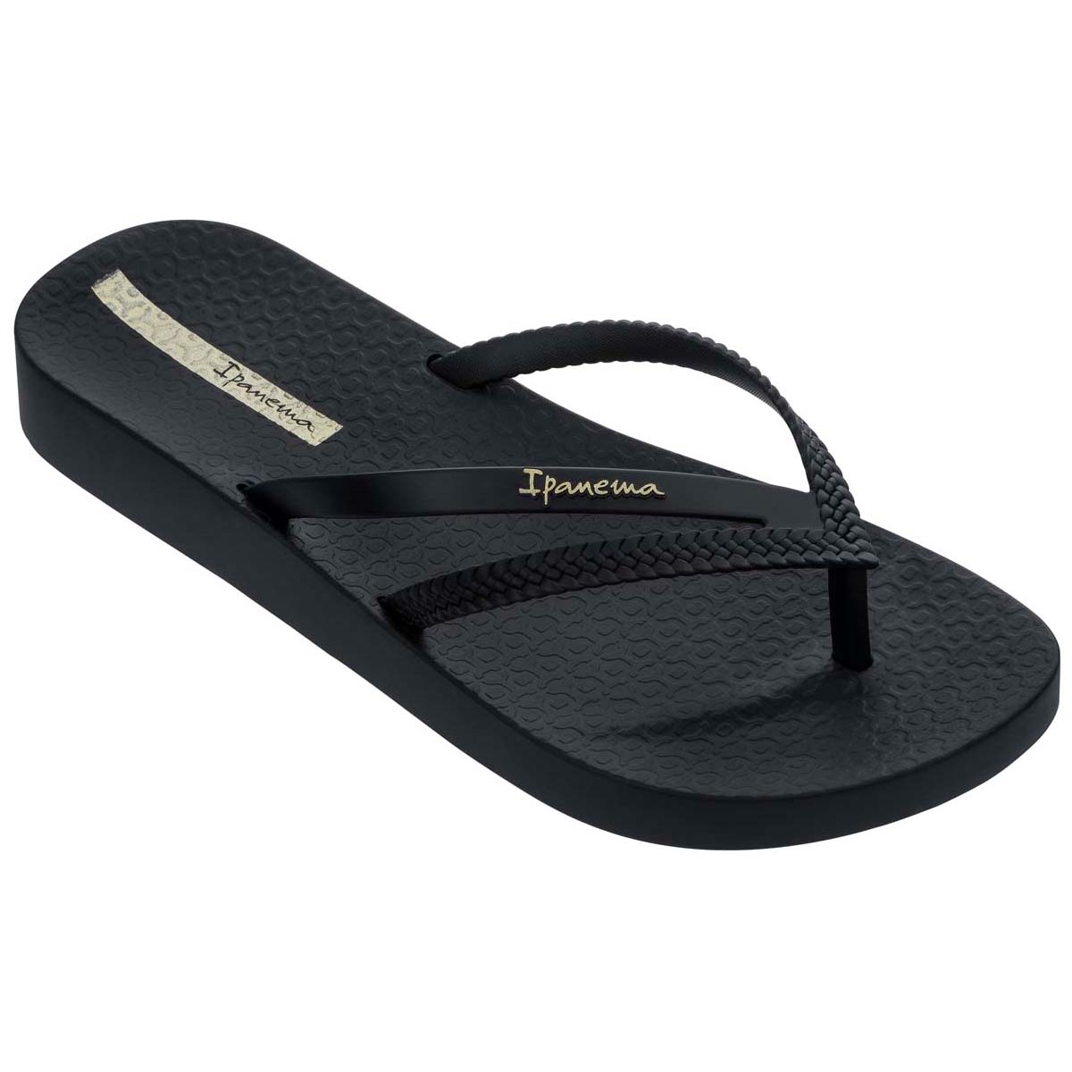 Ipanema Bossa Soft V Fem – Infradito Donna Con Strisce Eleganti E Soletta Morbida, Nero/Argento, 35 EU